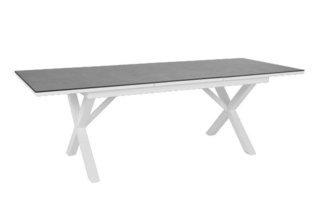 Hillmond High Pressure Laminate Concrete Look Top Dining Table - White/Grey Extendable 166-226cm Product Image